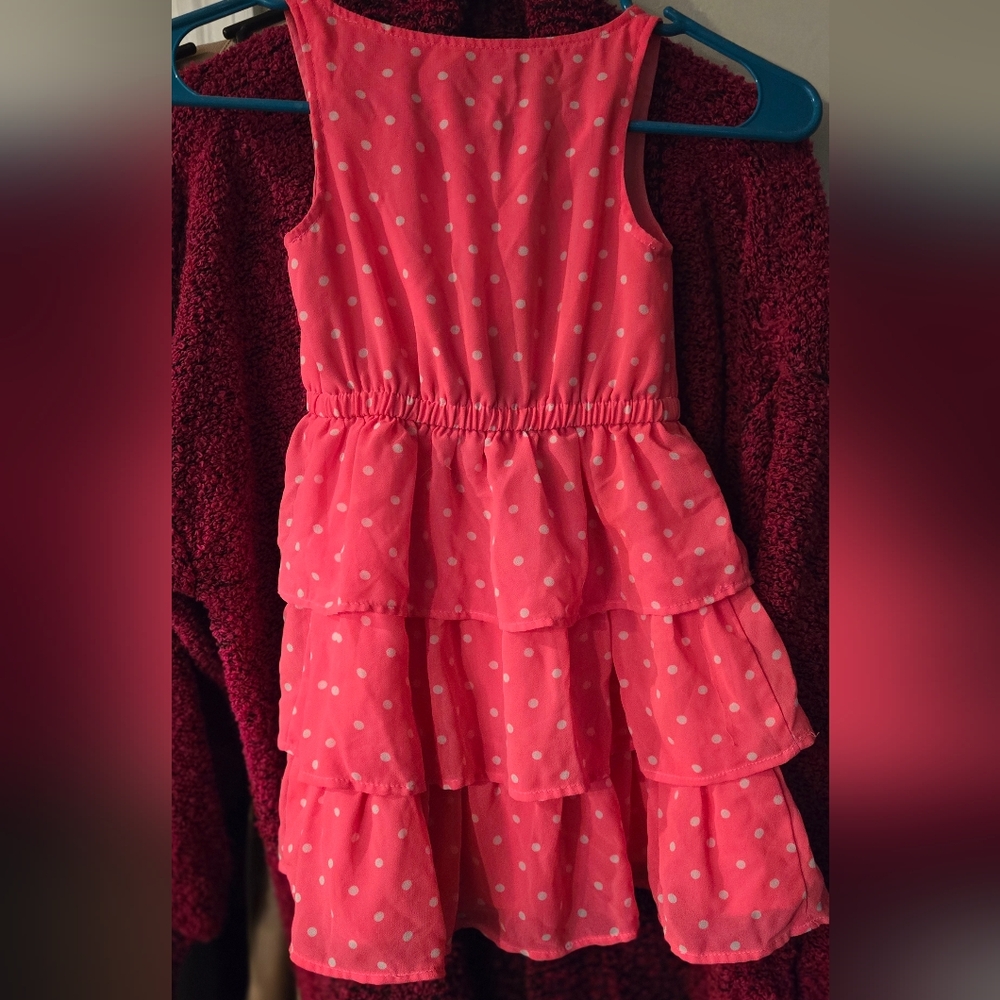 Polka Dot Pink Tiered Kids Dress